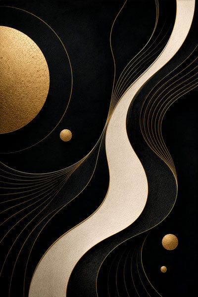 Vortex, Liquid Eclipse geometric Art Deco fine art print by Daisy Junction