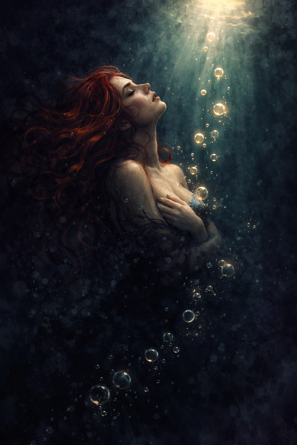 Held Under | Fragmented Reveries | Surreal Underwater Figure Fine Art Print