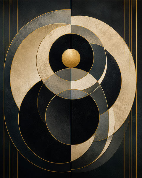 Celestial Orbit geometric Art Deco fine art print by Daisy Junction