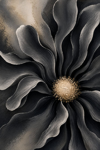 Charcoal Gerbera, Gerbera Lumière fine art floral print by Daisy Junction
