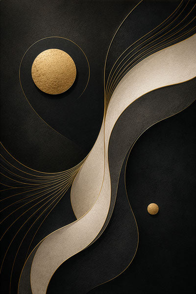 Nebula, Liquid Eclipse geometric Art Deco fine art print by Daisy Junction