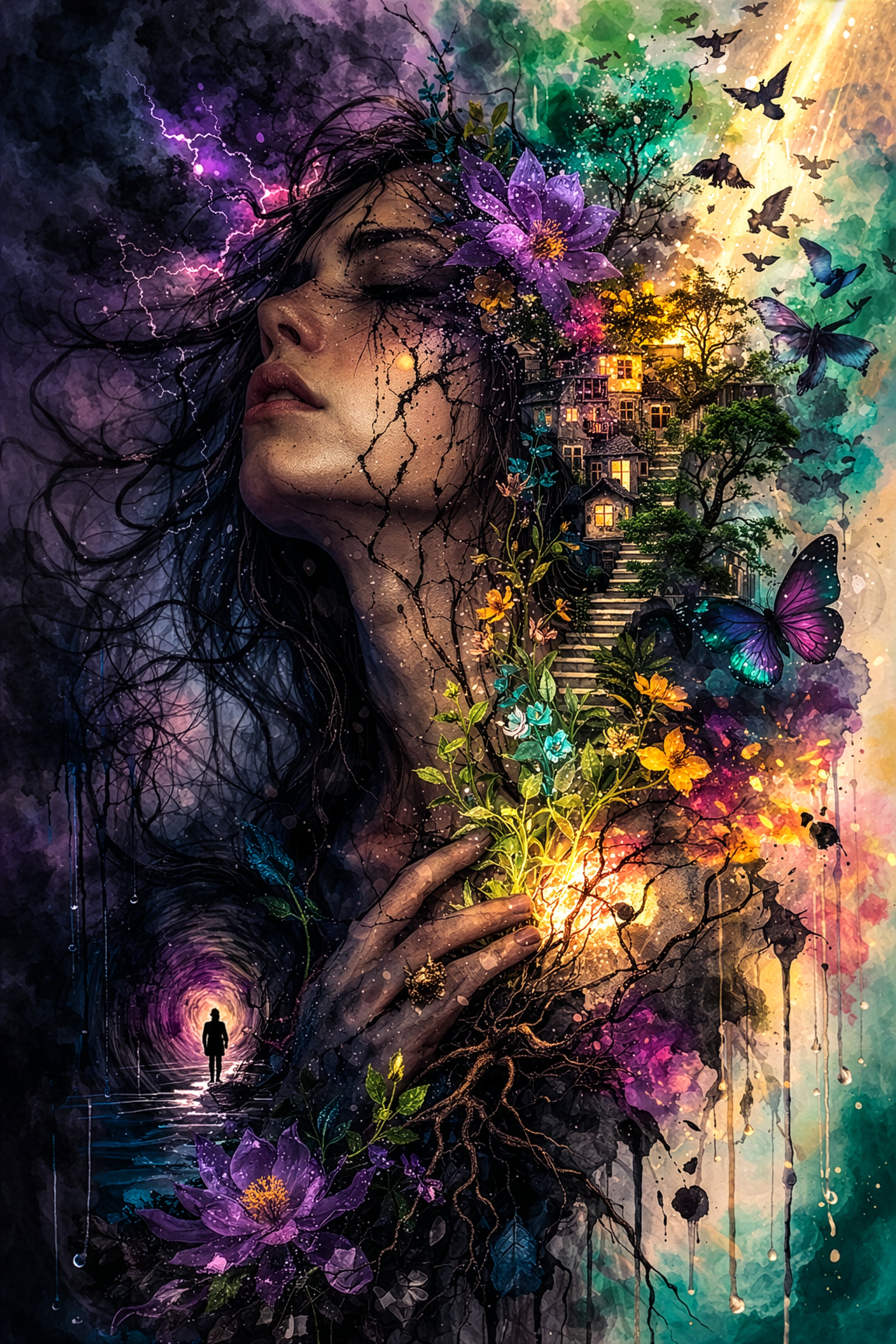 Storm in Her Veins | Fragmented Reveries | Surreal Portrait Fine Art Print