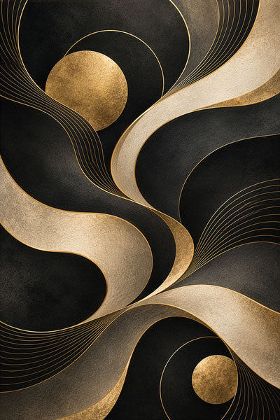 Spiral, Liquid Eclipse geometric Art Deco fine art print by Daisy Junction