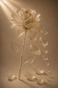 Aurelia Rose Falling, gold filigree fine art print by Daisy Junction