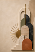 Dawn, The Canyon Suite, portrait earth tone sculptural wall art print by Daisy Junction