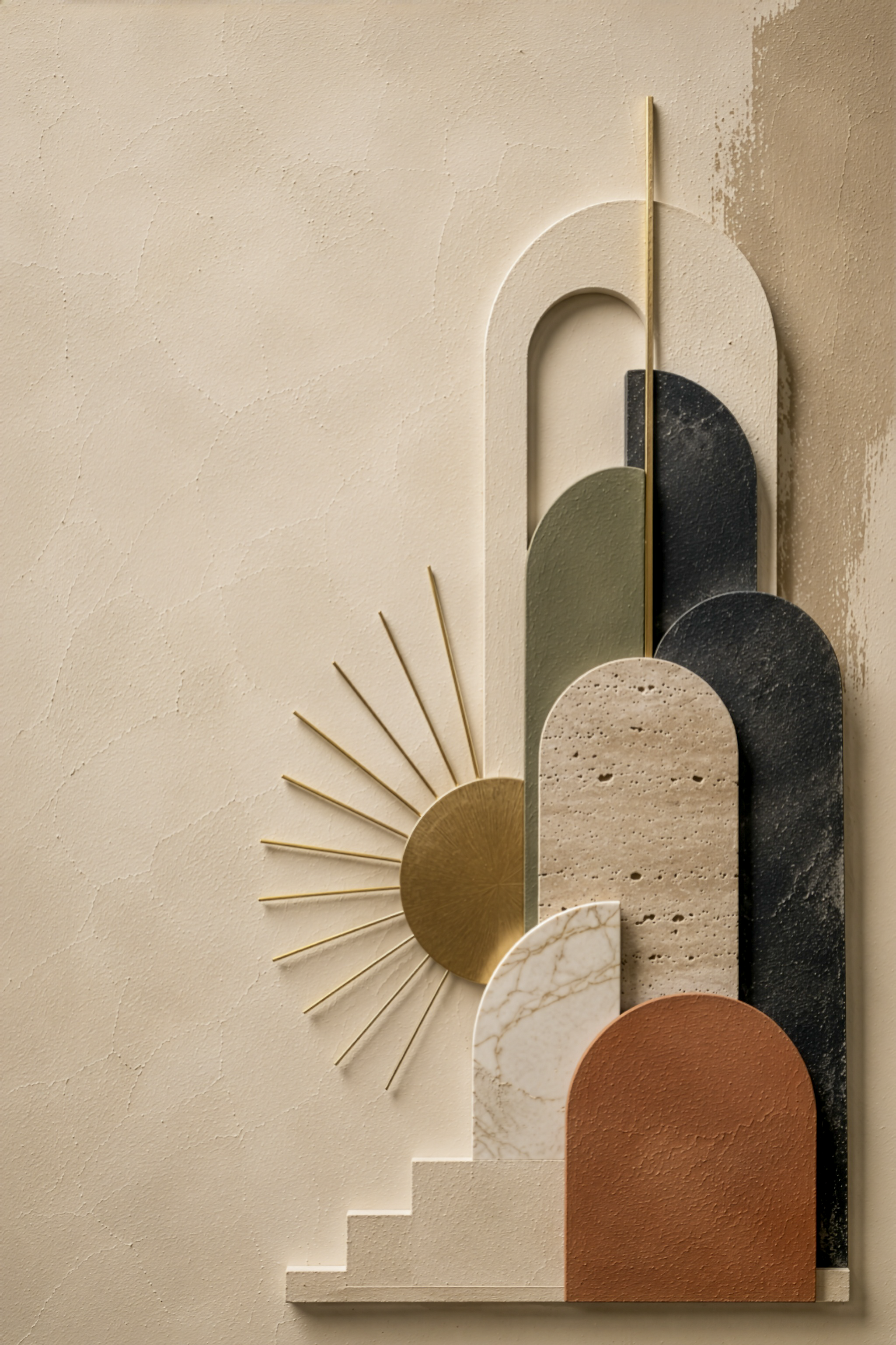 Dawn, The Canyon Suite, portrait earth tone sculptural wall art print by Daisy Junction