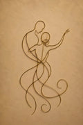 The Dip | The Golden Embrace | Dancing Couple Wire Figure Wall Art Print